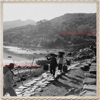 40s HONG KONG NEW TERRITORIES HAKKA WOMEN FARMER BASKET VINTAGE Photo 香港旧照片 M265