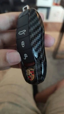 Carbon Fiber Remote Key Cover Case Fob ABS For Porsche Panamera Cayenne Macan