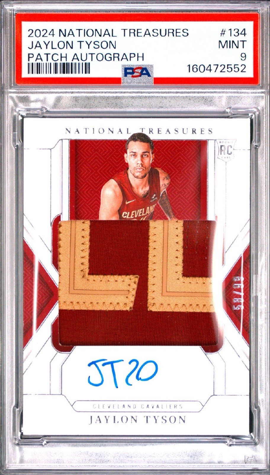 2024 Panini National Treasures Jaylon Tyson RC Patch Autograph #134