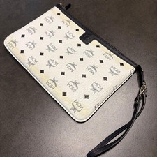 MCM clutch bag monogram white black