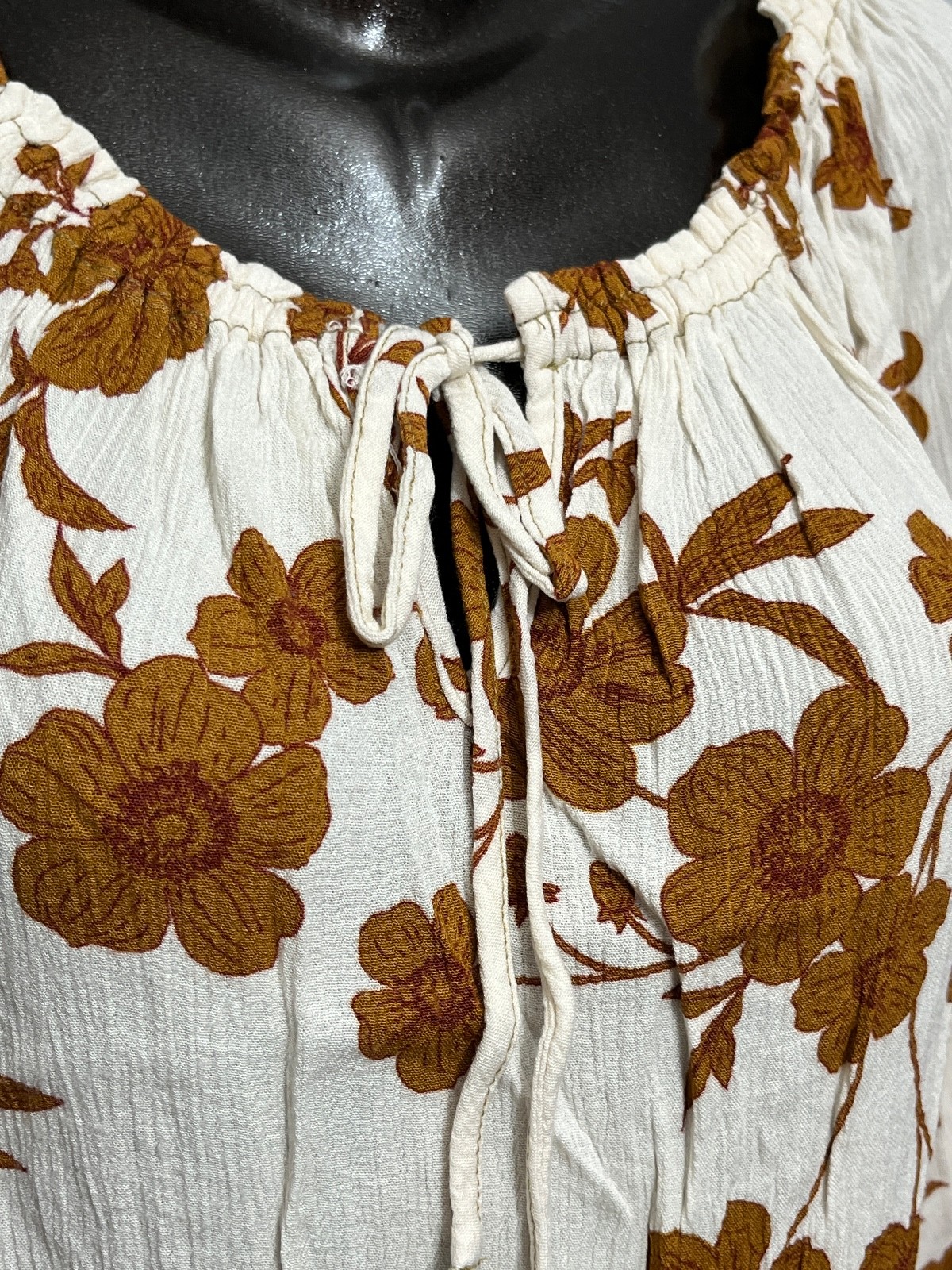 Sanctuary Boho Floral Business Casual Peasant Tunic Blouse Shirt Medium