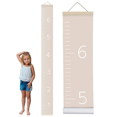 Canvas Growth Chart for - Unisex Room Wall Decor - Measuring Height Chart- Wa...