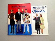 Lot 2 uncut paper doll books Commemorative Inaugural OBAMA 2009 / REAGAN 1984