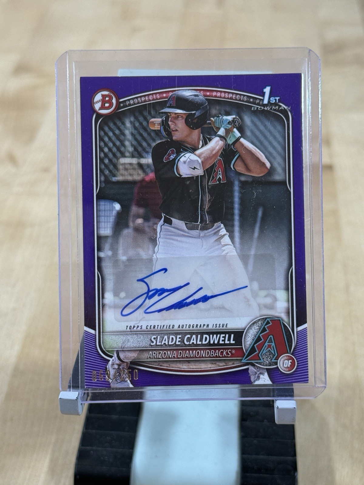 2025 Bowman Slade Caldwell 1st Bowman auto purple /250 Arizona Diamondbacks