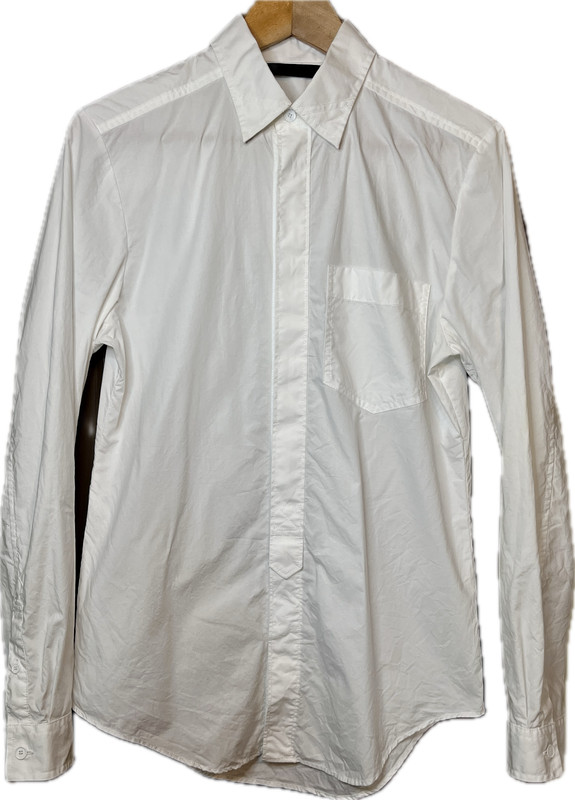 Alexander Wang White Dress Shirt Men’s Sz S Hidden Placket Minimalist Clean Look
