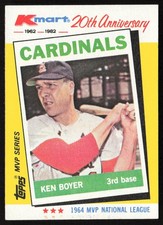 Ken Boyer 1982 Topps Kmart 20th Anniversary AL & NL MVP's #6 Cardinals