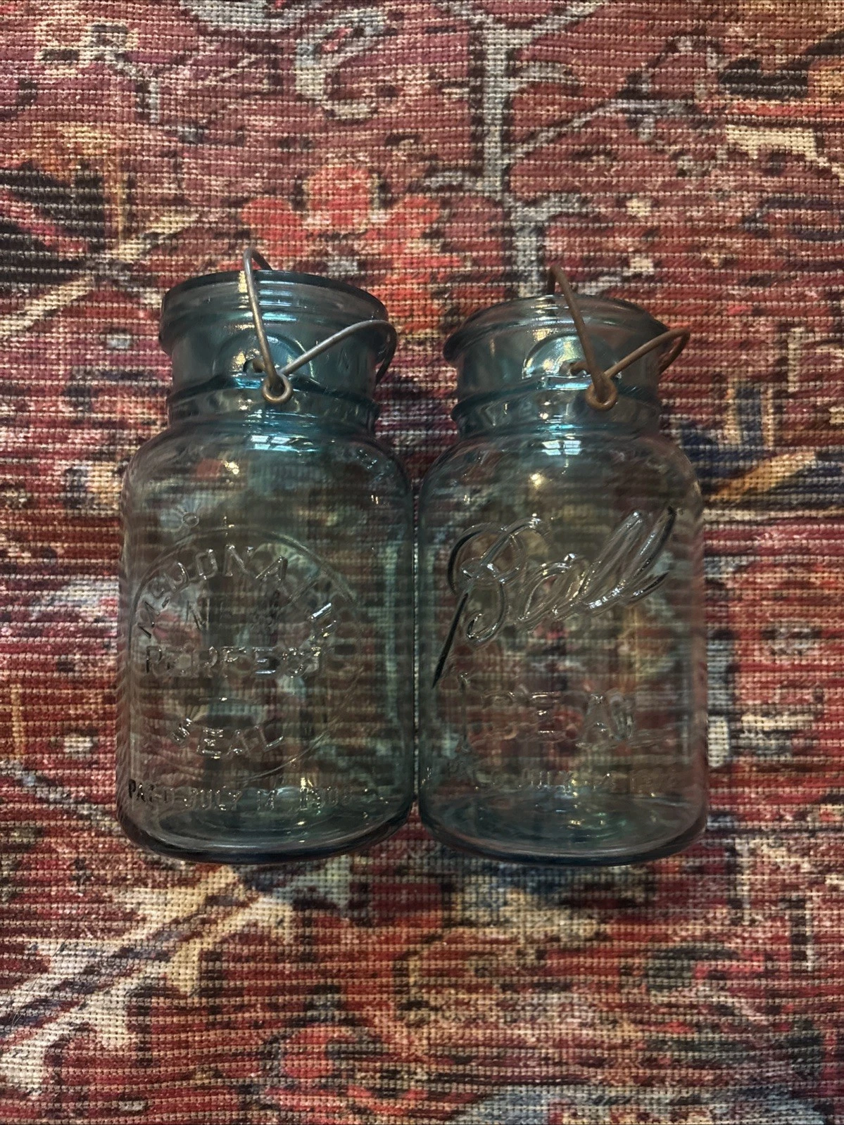 2 Till Glass Vintage Canning Fruit Jar