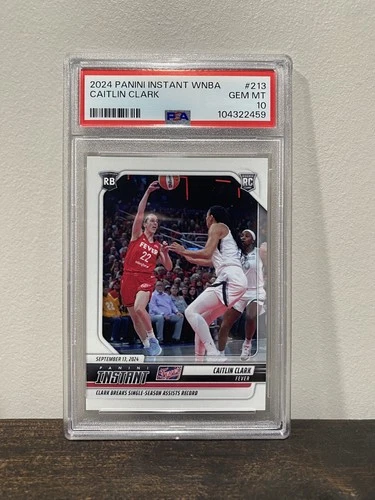 Caitlin Clark RC 2024 Panini Instant WNBA #213 All-Time Assist Record PSA 10
