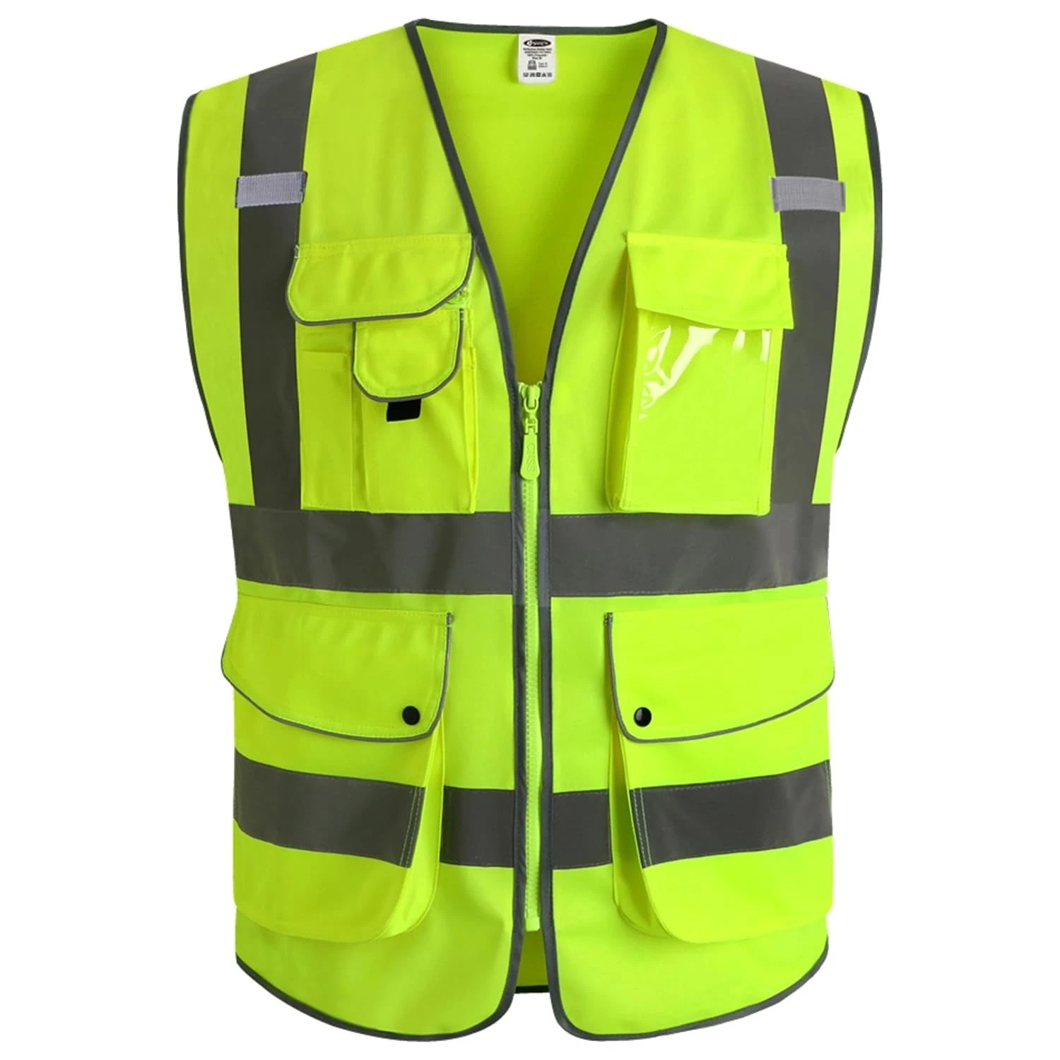 Men's Women's Large Yellow Reflective Hi Vis Safety Vest for Men Women Kids - product detail image 1