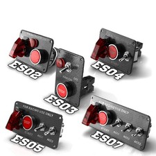 Racing 12V Ignition Switch Carbon Fiber Engine Start Push Button LED Toggle P...