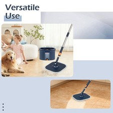 Separation Dirty and Clean Water System Self Wringing Square Mop Head-Navy