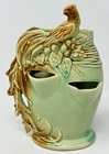 McCoy Vase/Planter Light Green with Brown Bird