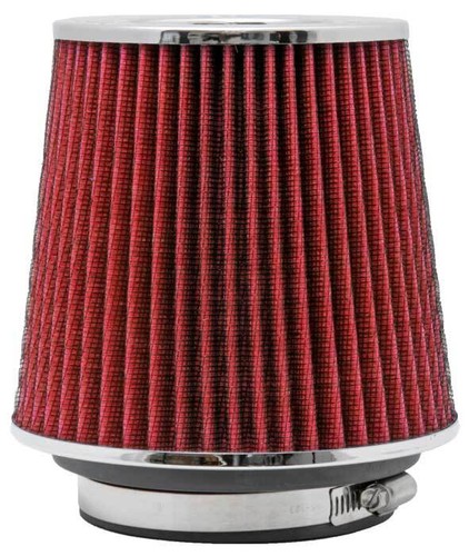 K&N Universal Air Filter Chrome Round Tapered Red - 4in Flange ID x 1.125in Flan - Bild 8 von 12