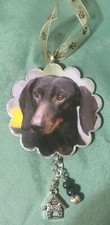 Handmade Recycled Christmas Ornament Hanger Canine Dog Breeds DACHSHUND