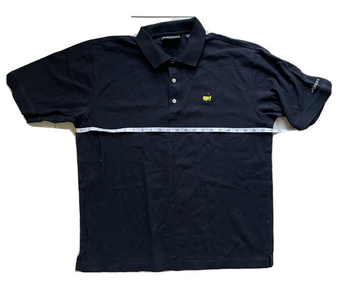 Masters Collection Polo Shirt Black Solid Augusta 100% Pima Cotton Men’s Size L - Picture 3 of 4