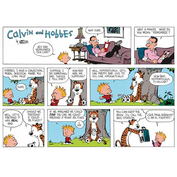 17x22 Print - Calvin and Hobbes Hey Dad, Remember Our Car Poster