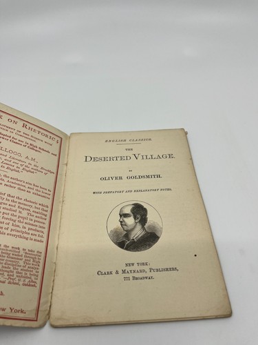 Clark & Maynard School Classics 1888, The Deserted Village, Oliver Goldsmith - Picture 2 of 5