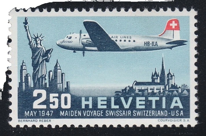 Mint Never Hinged/MNH Air Mail Swiss Stamps