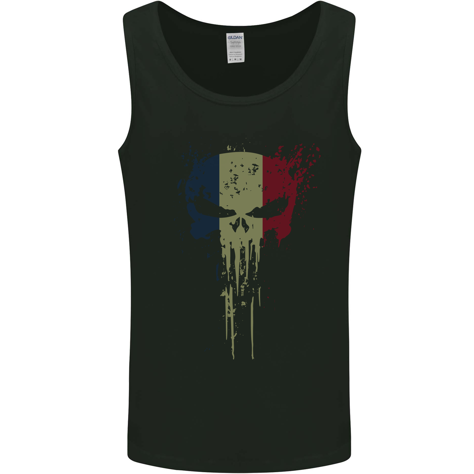 France Skull Gym Training Bodybuilding Mens Vest Tank Top