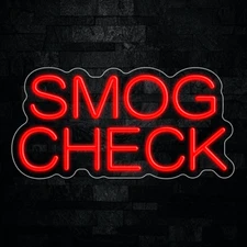 Smog Check LED Neon Sign 20"L x 10"H #32724