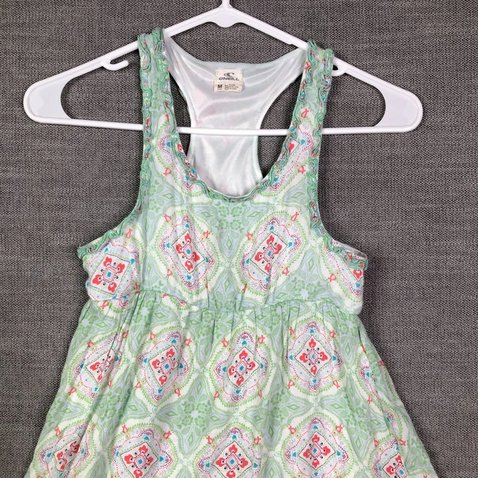 Camiseta sin mangas O'Neill niñas M verde rosa boho espalda deportiva sin mangas 100 % viscosa Foto 2 de 4