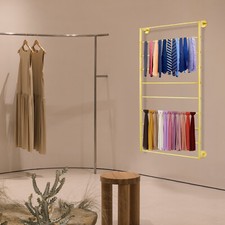 10 Tiers Modern Wall Mounted Scarf Tie Display Rack Towels Storage Rack Shelf