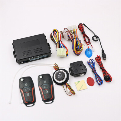 Universal 12V Car Keyless Entry Engine Start Alarm System Push Button Start/Stop
