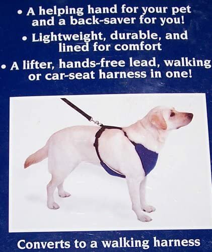 Guardian Gear Dog Harness Lift Lead 4-in-1 Medium Blue Elderly