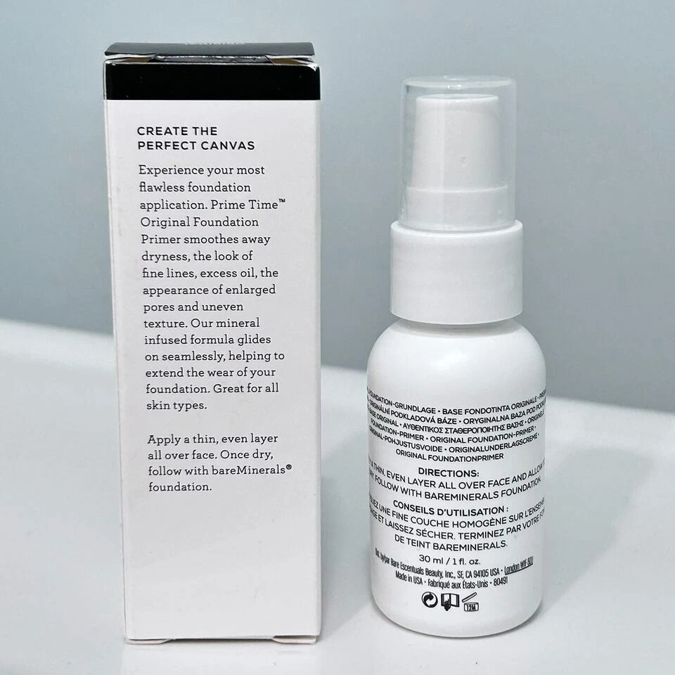 New Bare Minerals Prime Time Original Foundation Primer Full Size 1 oz/ 30 ml - Image 2 of 3