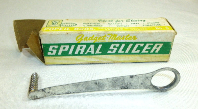 VINTAGE POPEIL BROS. GADGET MASTER SPIRAL SLICER NO. 6 ORIGINAL BOX Chicago, IL