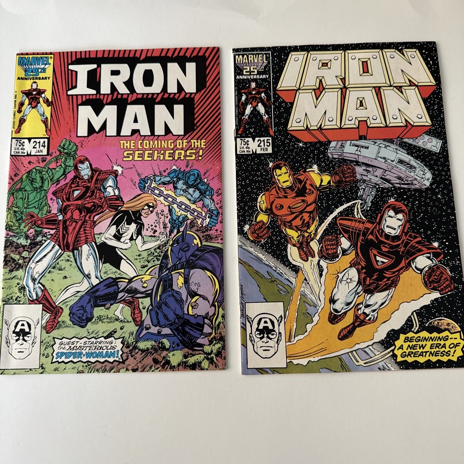 Iron Man #214 #215 Marvel 1987 Comic Books