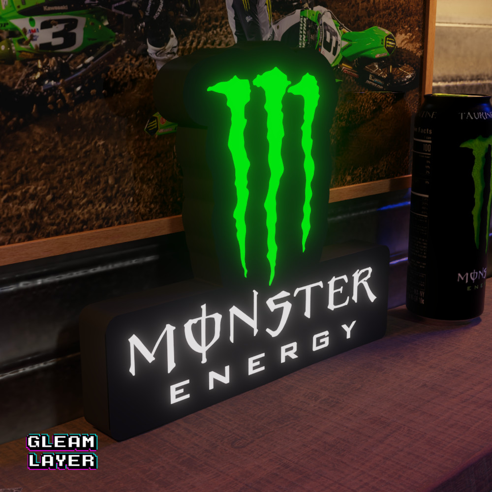 Letrero de luz LED Monster Energy Drink Rgb