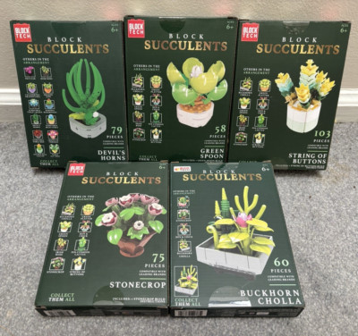 Lot of FIVE Block Tech Block Succulents brick kits