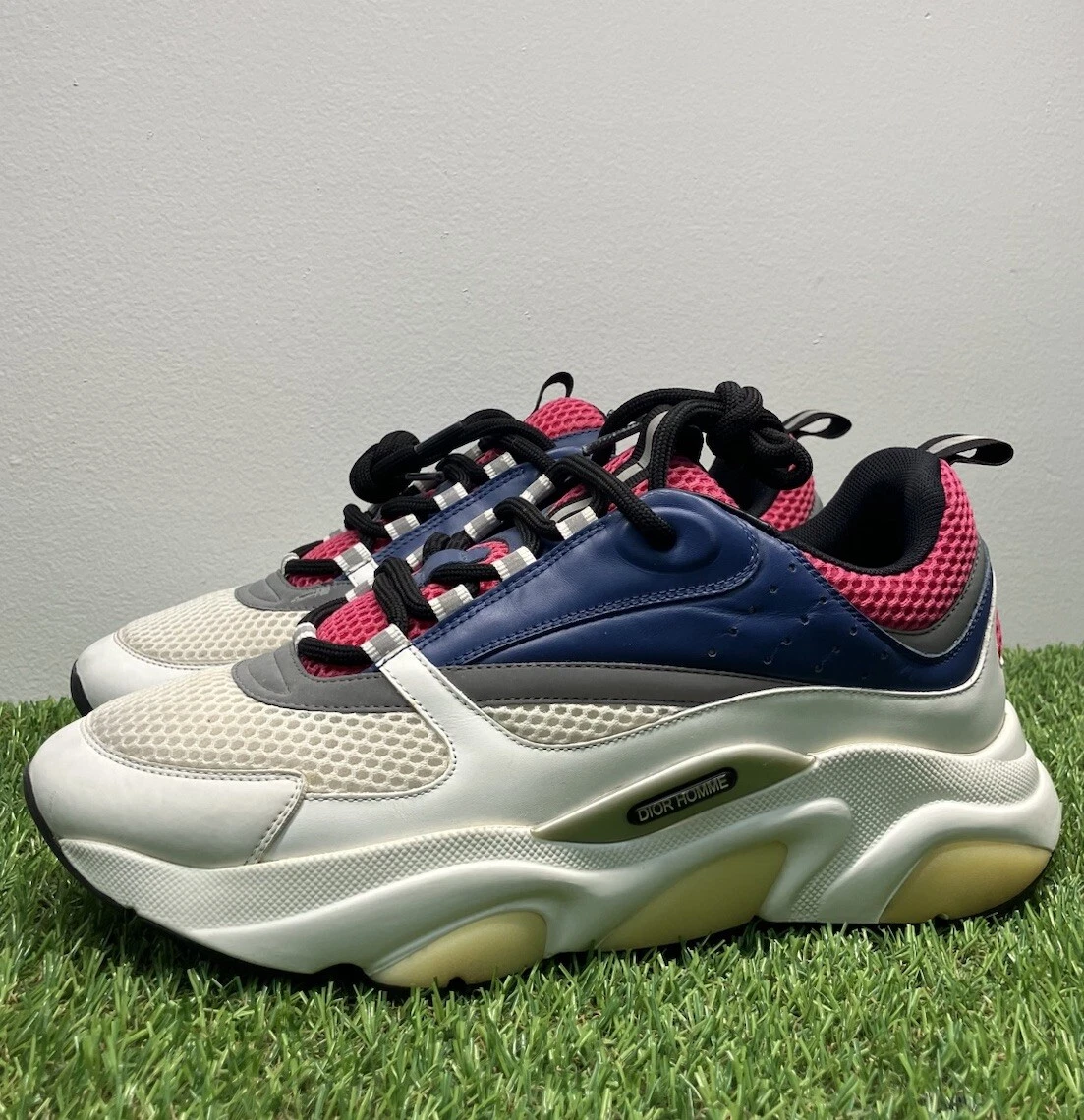 Taille 42 (9 US)   Baskets Dior B22 Homme « Bleu, Rose, Blanc »   EXCELLENT ÉTAT !