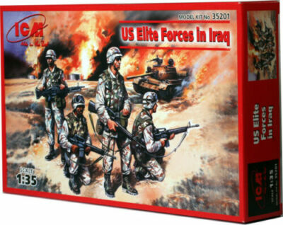 ICM Plastic Military Model Kit - US Elite Forces In Iraq, 1:35 Scale, 4 Soldiers Figures To Build