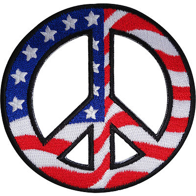 Patch Ricamata Peace Sign 7,8 Cm - Toppa Termoadesiva E Da Cucire Per Giacca Jeans E T-Shirt - 5