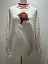 Top Stitch Morning Sun Womens Xlarge Cardinal Bird Crewneck Sweatshirt Vtg