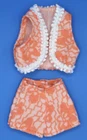 Vintage Barbie Clone MOD BROCADE SHORT & VEST SET