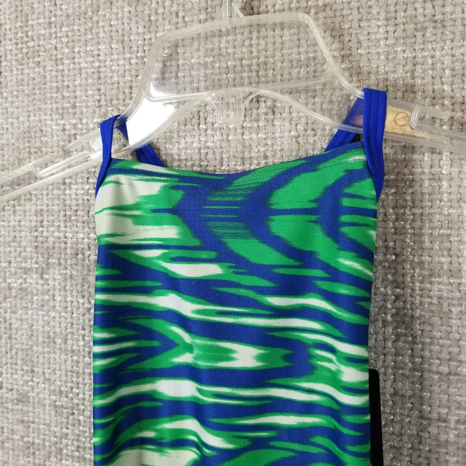 Speedo Girl's Pro LT Wave Wall Crossback One Piece Swimsuit Size 4/20 Blue NWT - Image 2 of 4