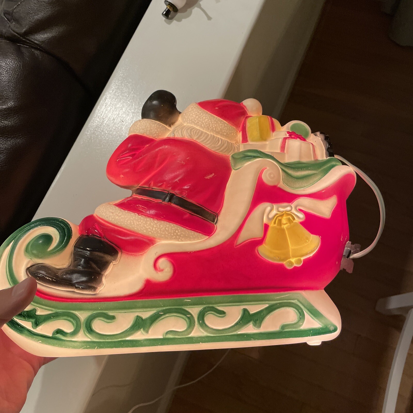 Vintage 1970 Empire Blow Mold Santa with Sleigh Lighted Christmas ...