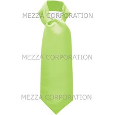 New Vesuvio Napoli Men's Polyester Ascot Cravat Necktie Wedding Solid Lime Green