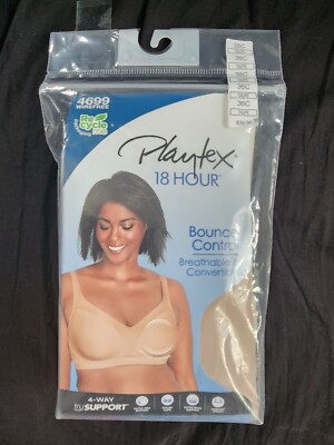 PLAYTEX 18 Hour Bounce Control Wirefree Bra 36C Taupe #4699