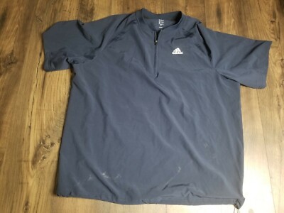 Mens XL Adidas Shirt Blue Outdoor Athletic Gym Workout Activewear  Distressed