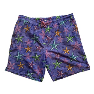 purple swimming shorts