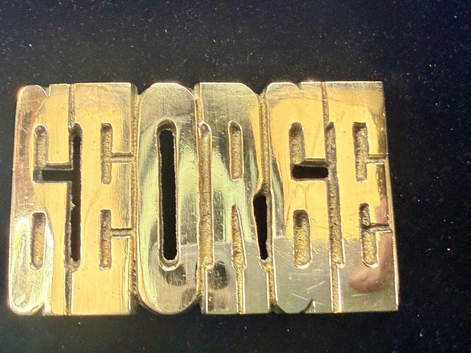 Custom Name GEORGE Block Letter Solid Brass Vinta… - image 15