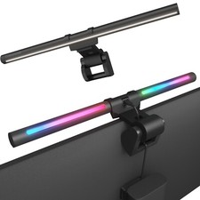 RGB Monitor Light Bar, LED Dual Light Source Adjustable Cool Mix Warm Light C...