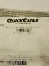 4 GA 13” ground Strap Lug-To-Lug 7403-025 Quick Cable