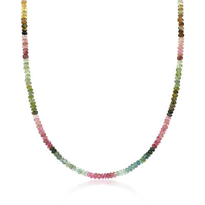 Ross-Simons Multi Tourmaline Ncklc w 14k Gold Magnetic Clasp