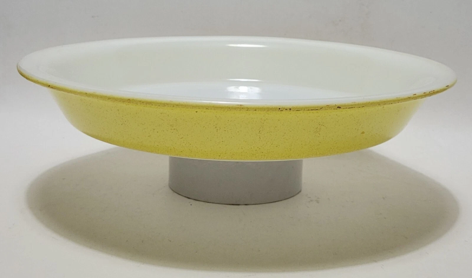 Vintage Pyrex 8.5 inch Desert Dawn Speckled Yellow Pie Plate USA