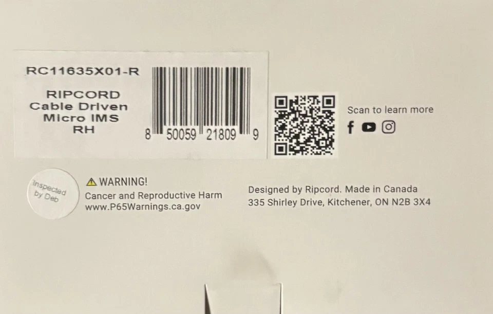 Ripcord Ratchet Cable Driven Micro IMS Rest Right Hand RC11635X01-R New - Image 3 of 3